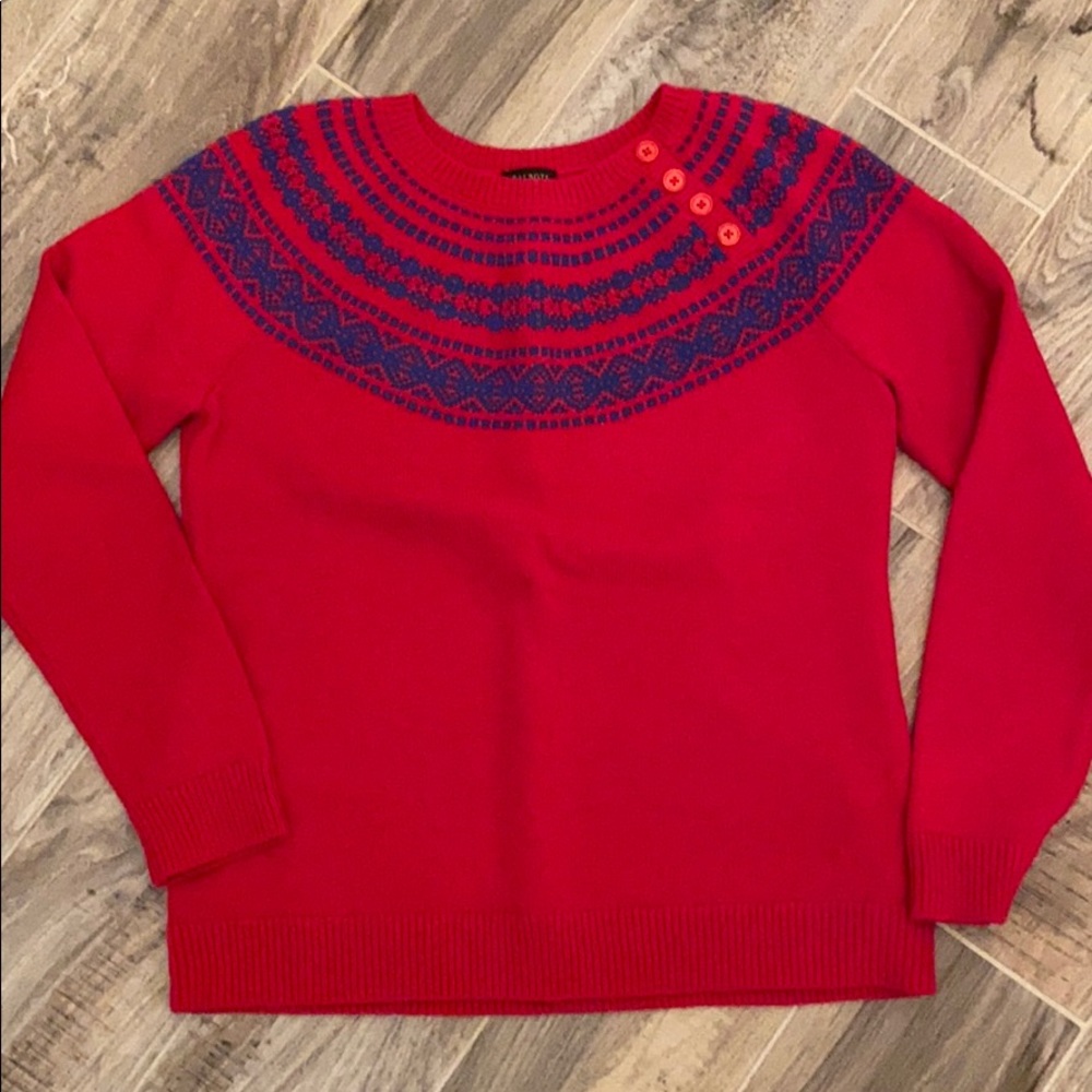 Talbot’s Medium Red and Royal Blue Sweater